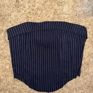 Pinstripe Strapless Corset Top